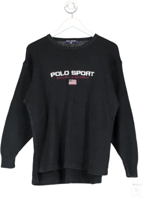 Polo Sport Black Embroidered Logo Jumper UK XL