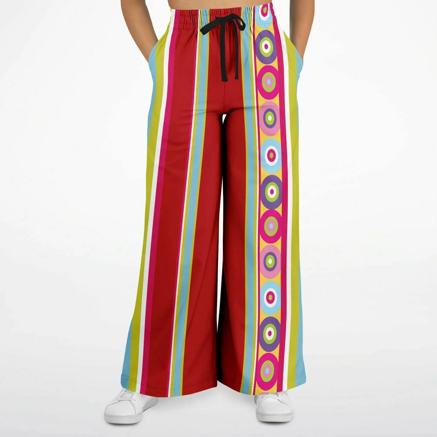 Red Calypso Striped Stretchy Phat Bellbottoms