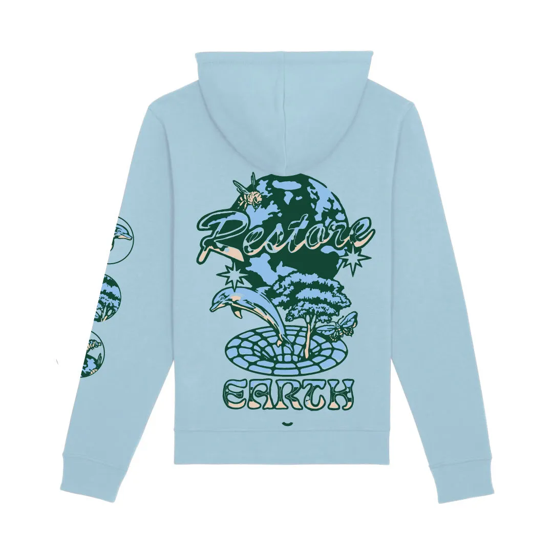 Restore Earth Hoodie - Sky Blue - ORGANIC X RECYCLED