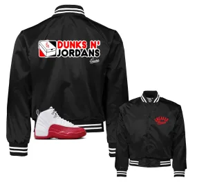 Retro 12 Cherry Dunks n jordans Satin Jacket