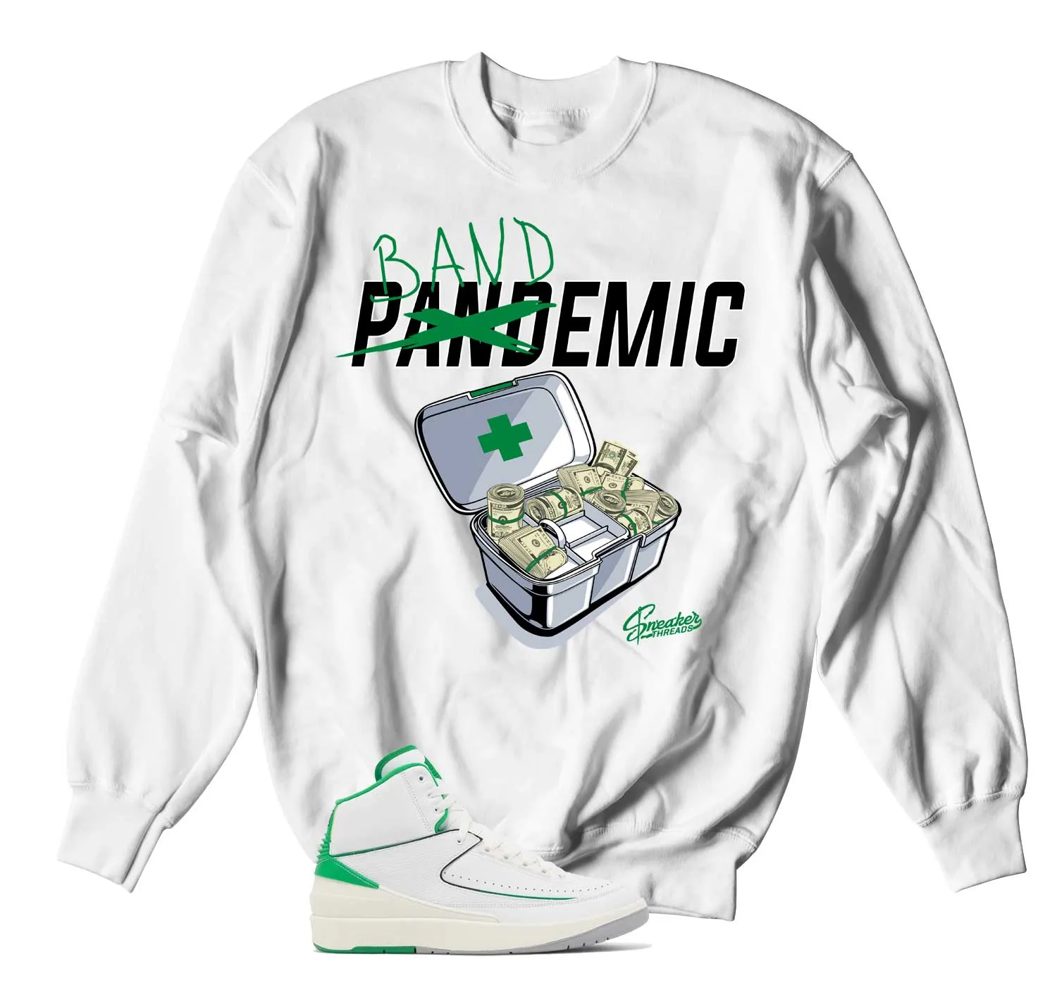 Retro 2 Lucky Green Bandemic Sweater