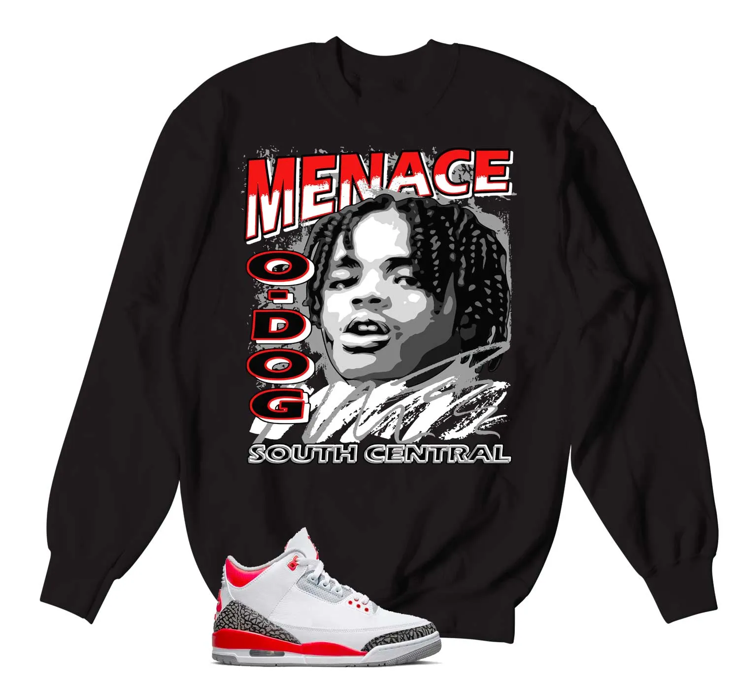 Retro 3 Fire Red Sweater - Nineties - Black