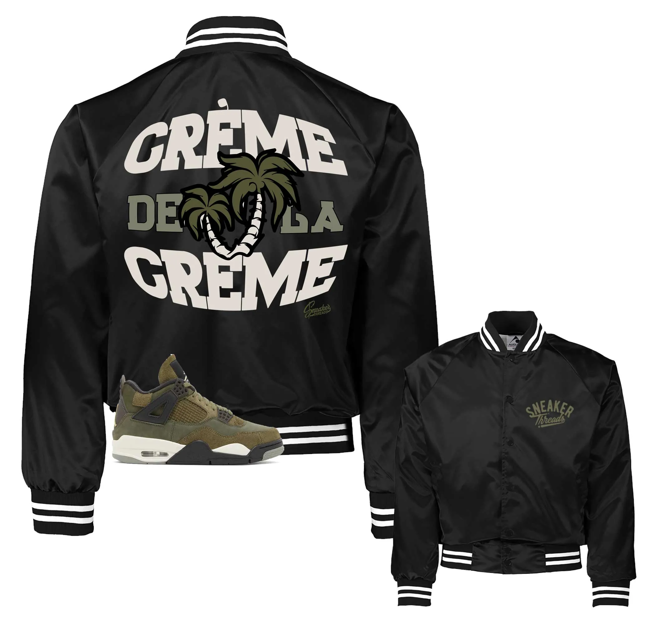 Retro 4 Craft Olive Creme Satin Jacket