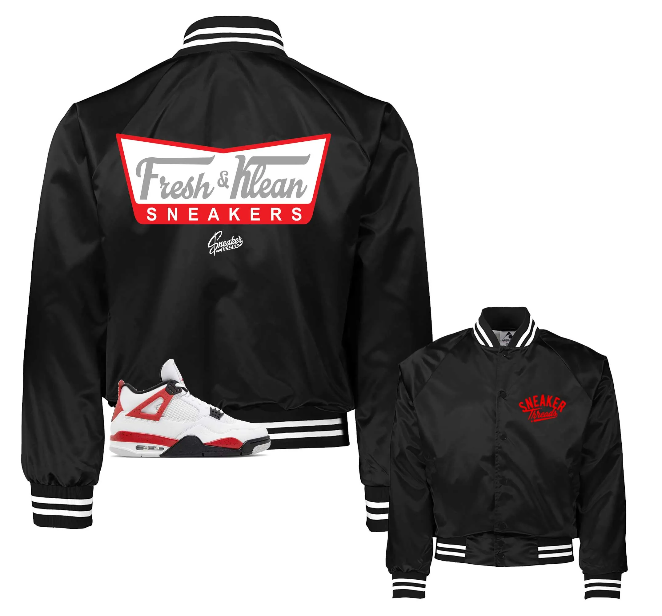 Retro 4 Red Cement Fresh & Krispy Satin Jacket