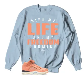 Retro 5 Crimson Bliss Sweater - My Life - Light blue