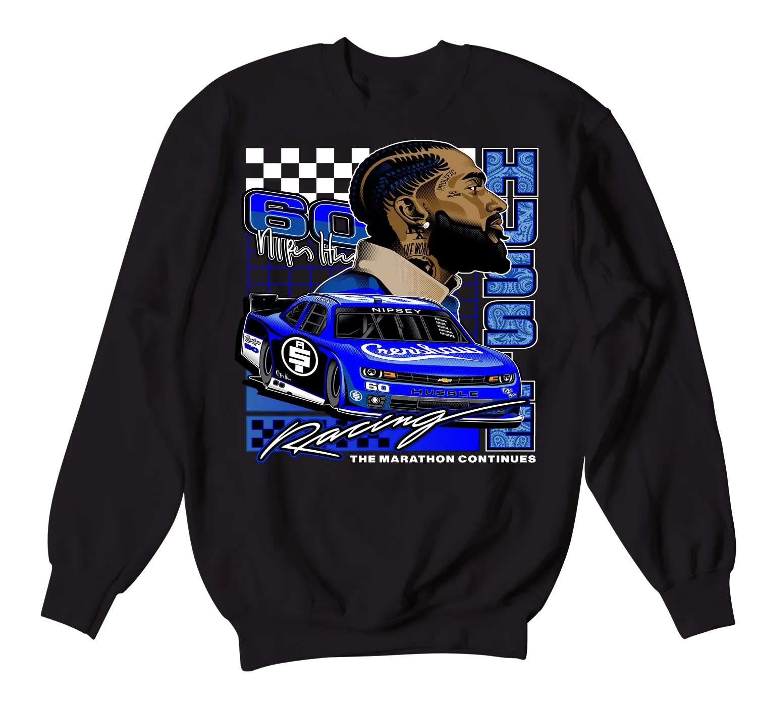 Retro 5 Racer Blue Crenshaw Racing Sweater