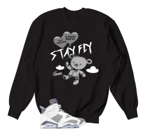 Retro 6 Cool Grey Sweater - Money Over Love - Black