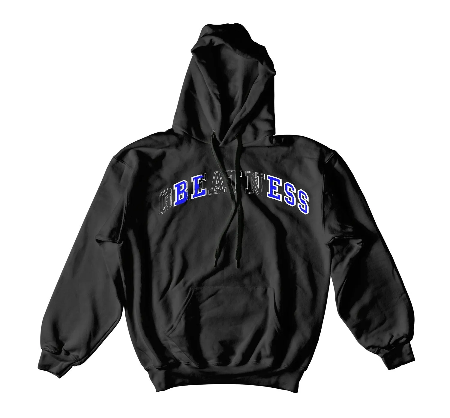 Retro 9 Racer Blue Hoody -Stitched - Black