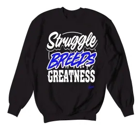 Retro 9 Racer Blue Sweater - Struggle Breeds - Black