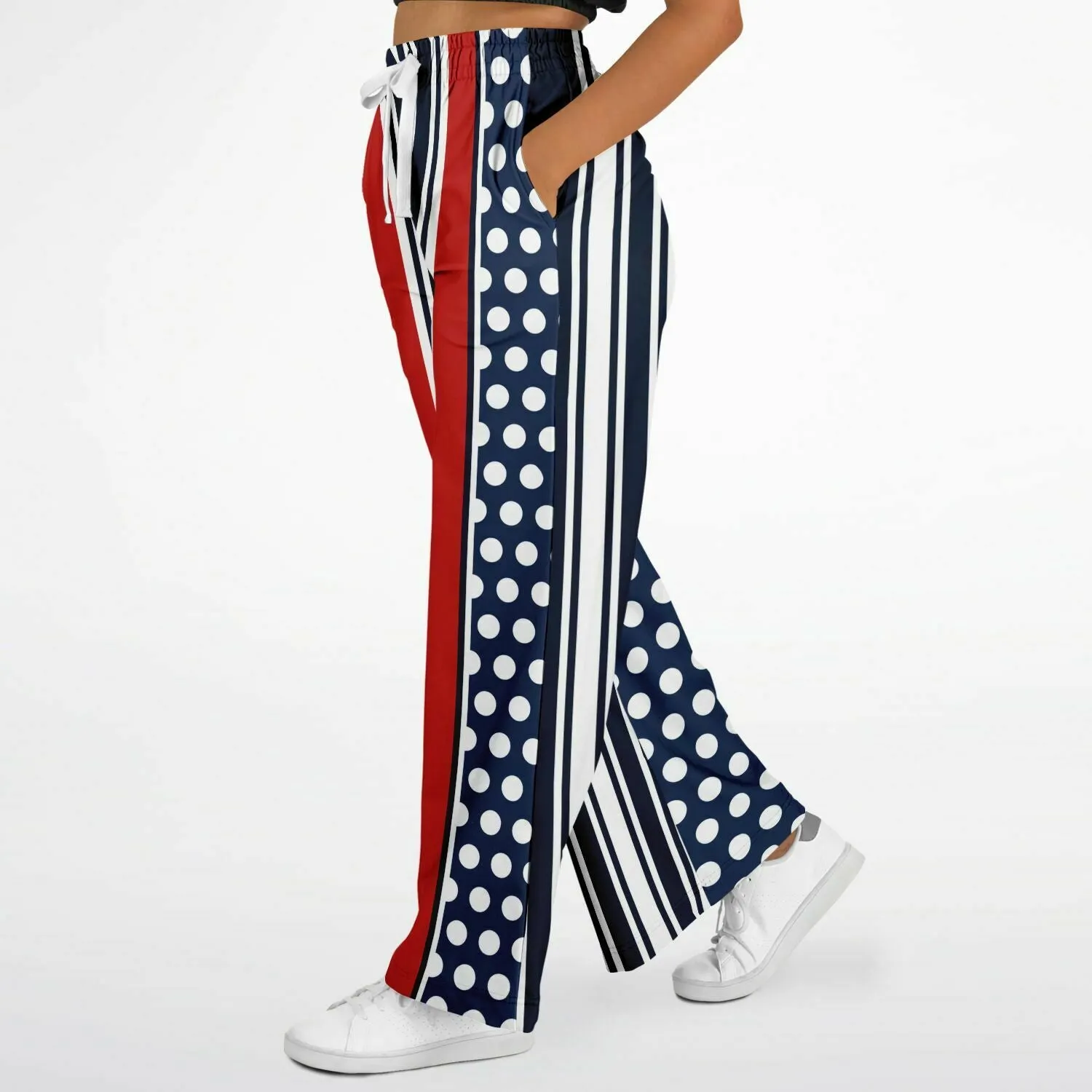 Sail Away Blue Polka Dot Stetchy Phat Bellbottoms