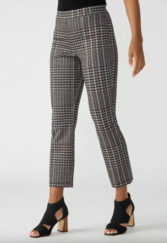 Sanctuary - Carnaby Kick Crop Semi High Rise Legging Cappuccino Glen Plaid