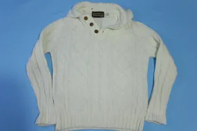 Sears Sportswear Henley 3 Button Vintage 80's Cabled Knit Sweater