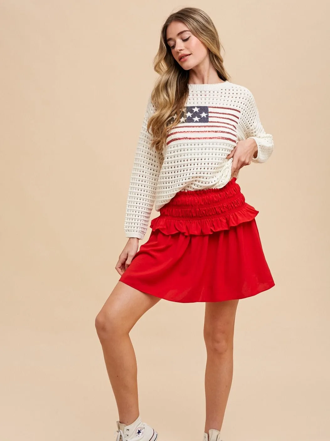 Sequin American Flag Sweater