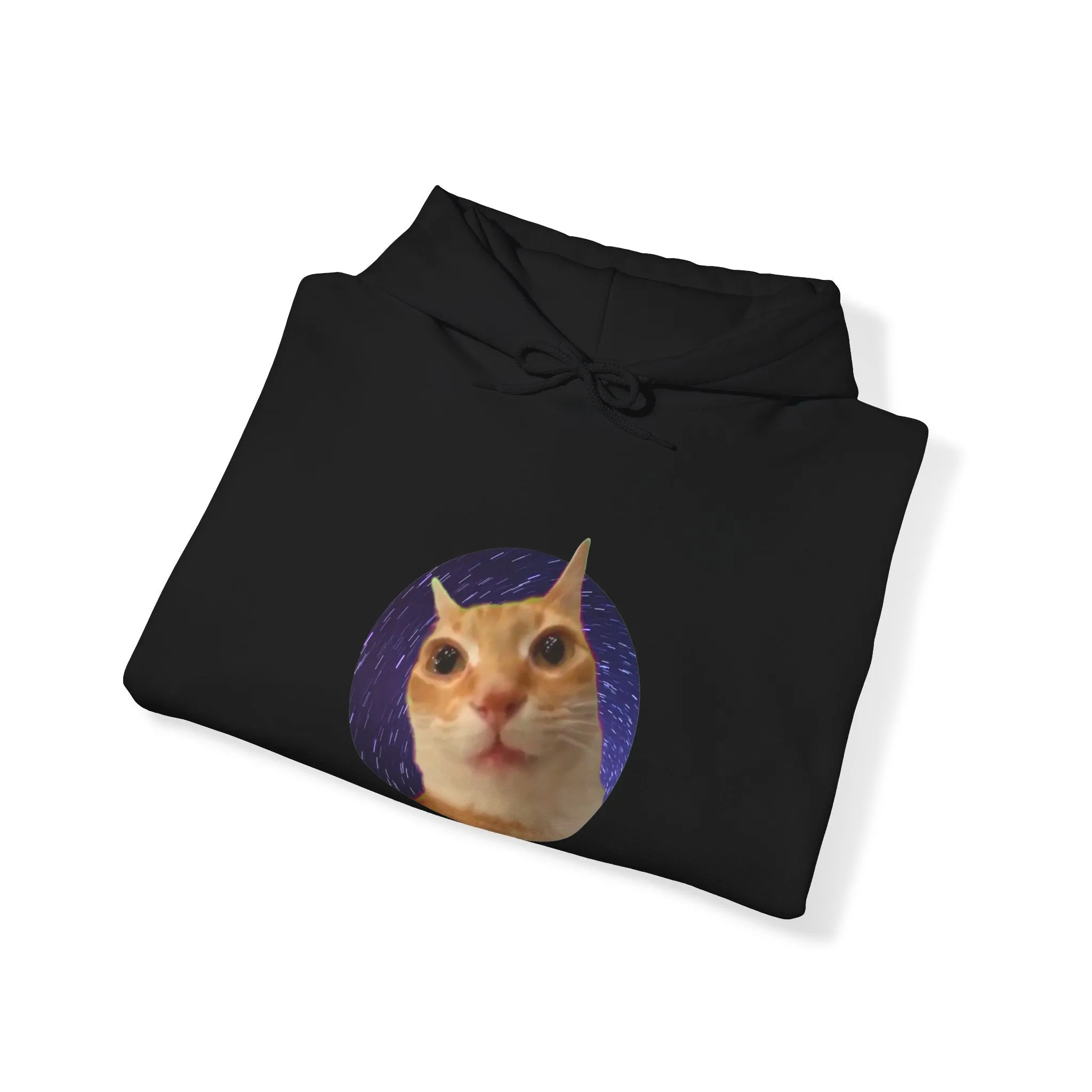 Spaced Out Cat Meme Unisex Heavy Blend Hooded Sweatshirt