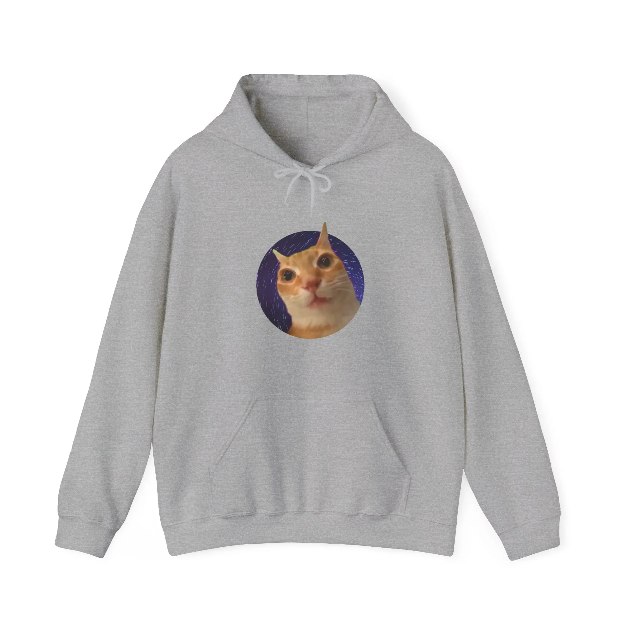 Spaced Out Cat Meme Unisex Heavy Blend Hooded Sweatshirt