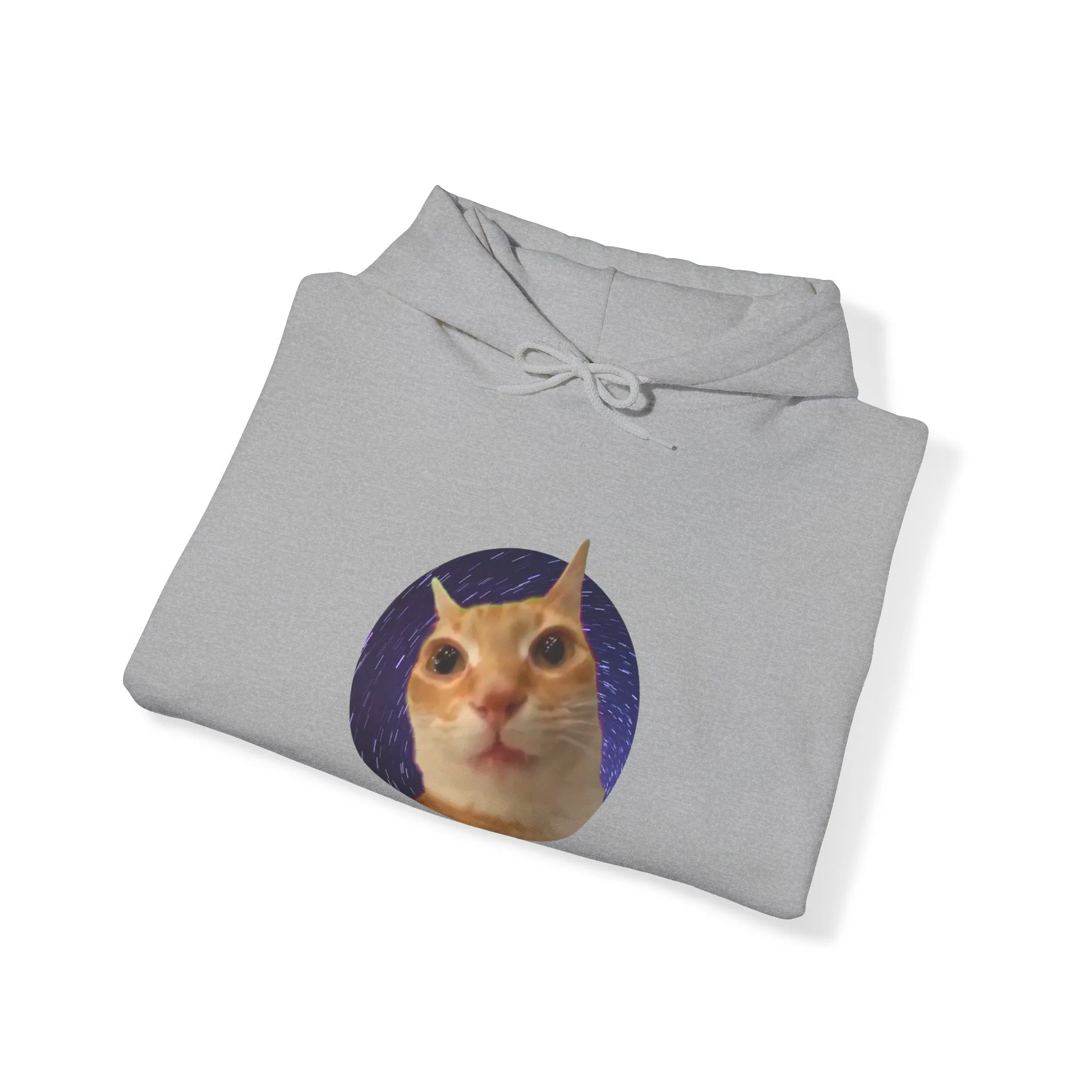 Spaced Out Cat Meme Unisex Heavy Blend Hooded Sweatshirt