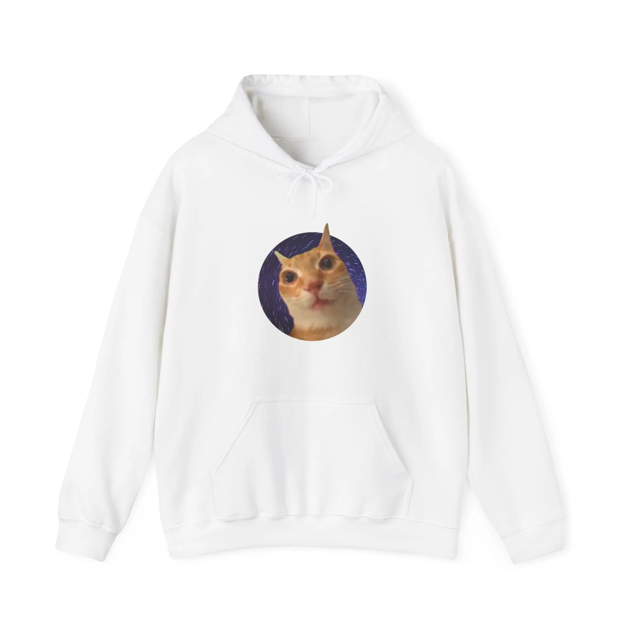 Spaced Out Cat Meme Unisex Heavy Blend Hooded Sweatshirt