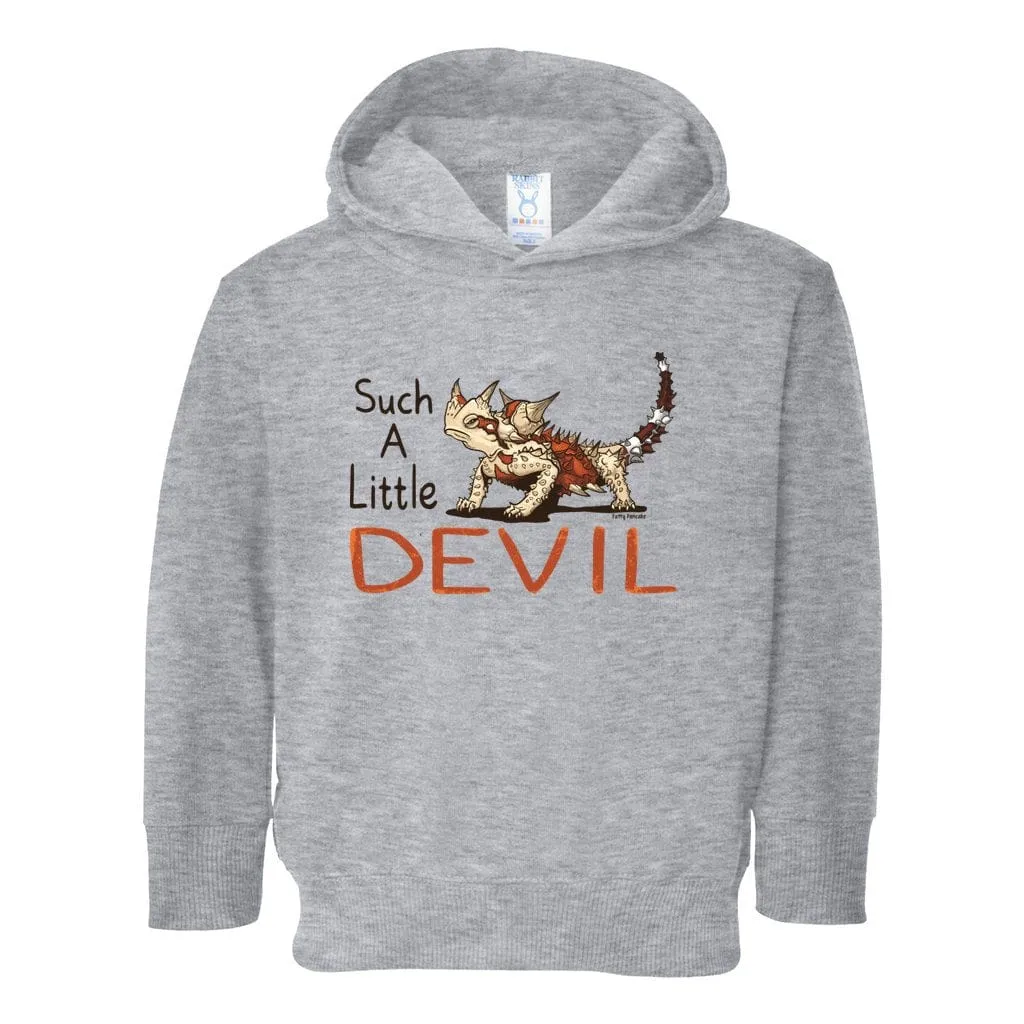 Such a Little Devil Thorny Devil Toddler Pullover Hoodie, Cute Horned Toad Lizard Reptile Top