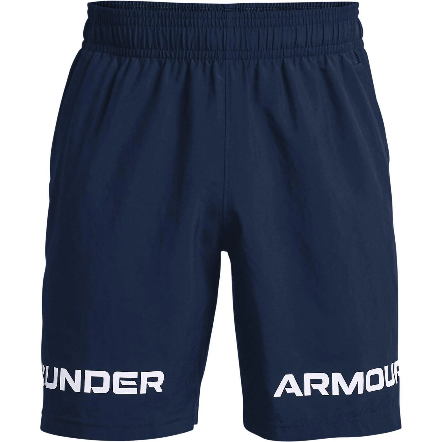 Under Armour Woven Graphic Wordmark Mens Training Shorts - Navy