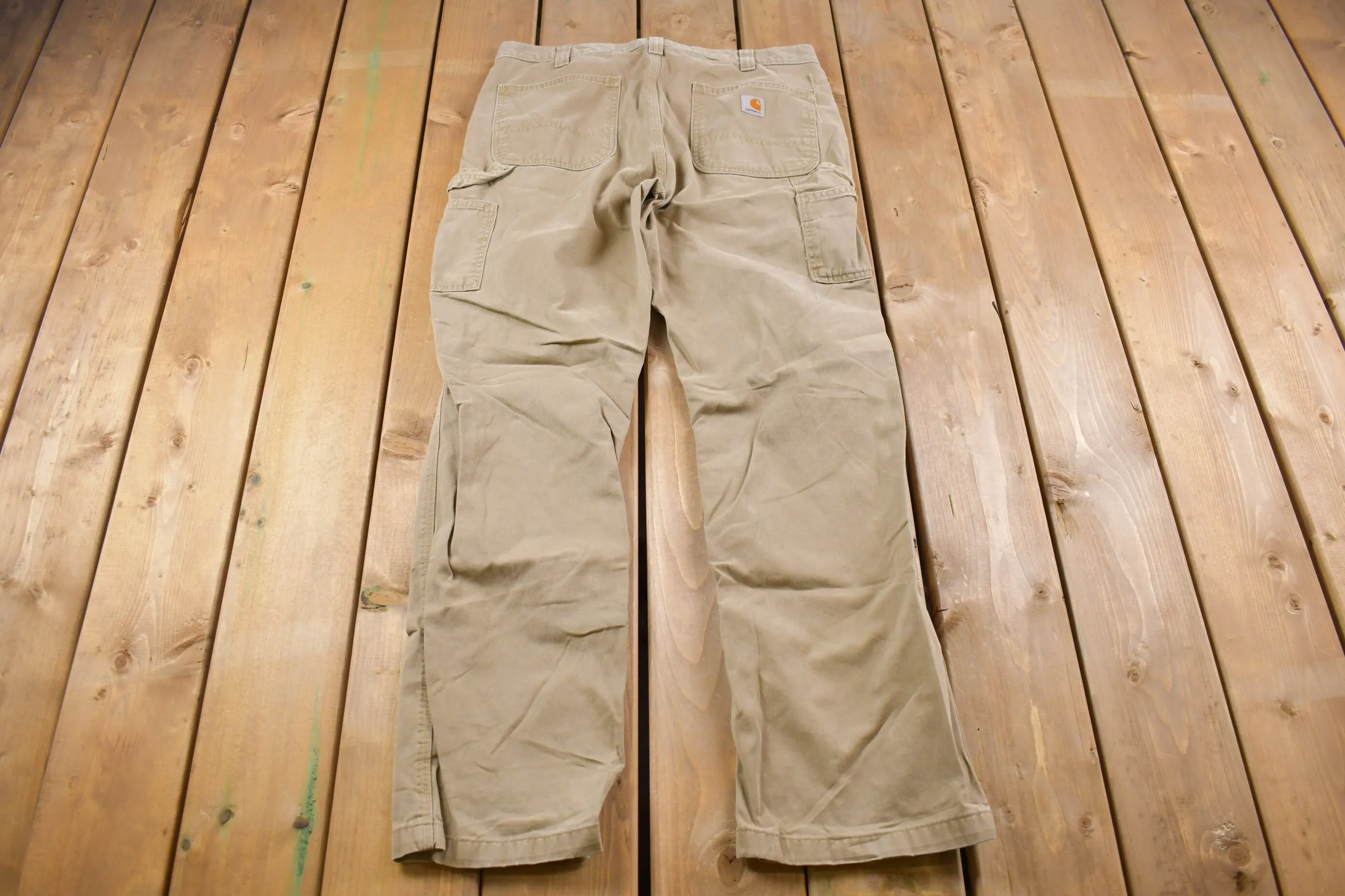 Vintage 1990s Carhartt Khaki Pants 36 x 32 / 90s Carpenter Pants / Hype Vintage / Vintage Khaki Pants / Small Hole / Vintage Workwear